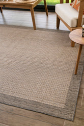 Konfor Sisalux 3091 Bej Jüt Tabanlı Modern Dokuma Kilim Sisal Hasır Halı